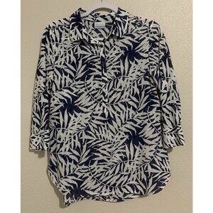 Columbia Summer Ease Popover Tunic 3/4 Roll Up Sleeve Shirt Women US Size M